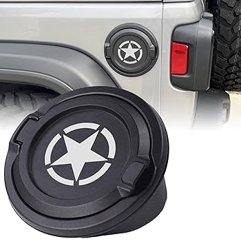 Amazon.co.jp: ラングラーガスキャップカバー、ブラックスター